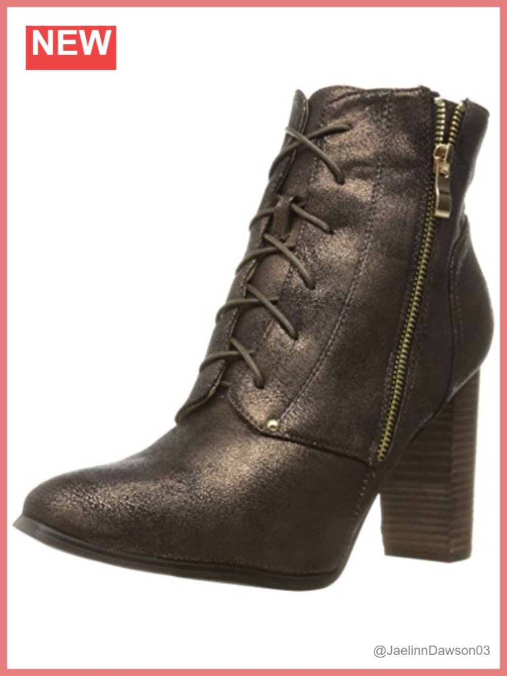 N.Y.L.A. Women's Olygmala Textured Ankle Bootie with Tassels